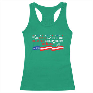 Patriotic Christian Faith Racerback Tank Top All Death Can Do Is Deliver Him to Jesus TS02 Irish Green Print Your Wear