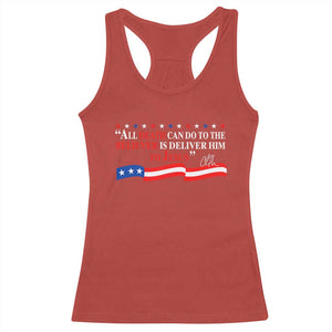 Patriotic Christian Faith Racerback Tank Top All Death Can Do Is Deliver Him to Jesus TS02 Red Print Your Wear