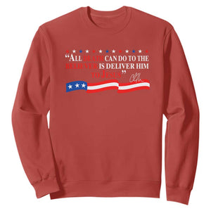 Patriotic Christian Faith Sweatshirt All Death Can Do Is Deliver Him to Jesus TS02 Red Print Your Wear