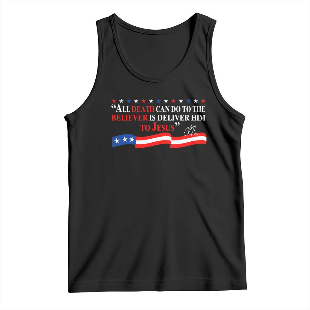 Patriotic Christian Faith Tank Top All Death Can Do Is Deliver Him to Jesus TS02 Black Print Your Wear
