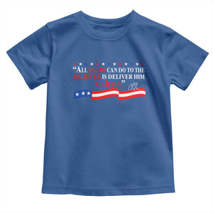 Patriotic Christian Faith Toddler T Shirt All Death Can Do Is Deliver Him to Jesus TS02 Royal Blue Print Your Wear