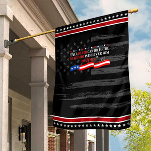 Patriotic Christian Faith Garden Flag All Death Can Do Is Deliver Him to Jesus TS02 Distressed Black Red Print Your Wear