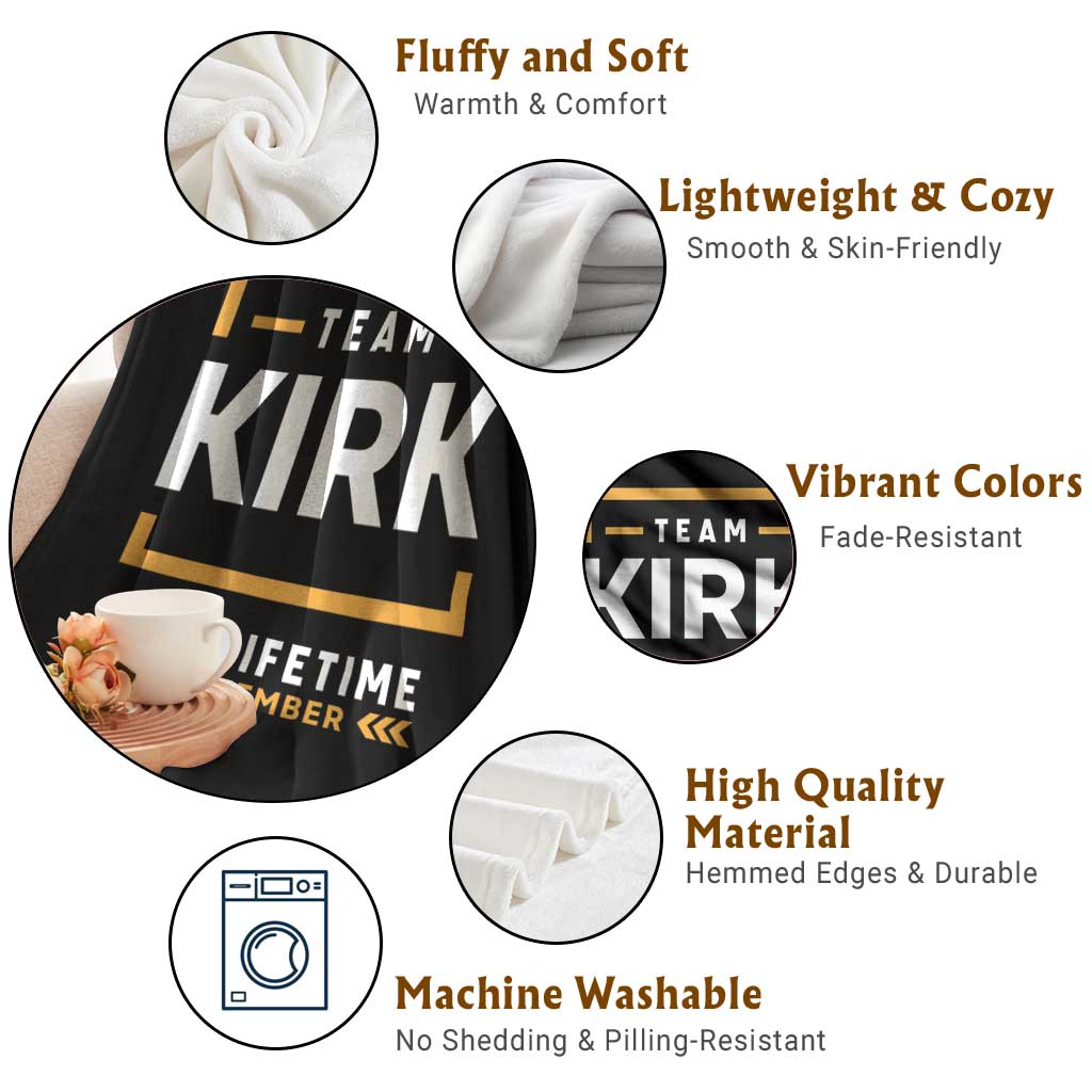 Team Kirk Lifetime Member Throw Blanket American True Patriot Support TS02 Print Your Wear