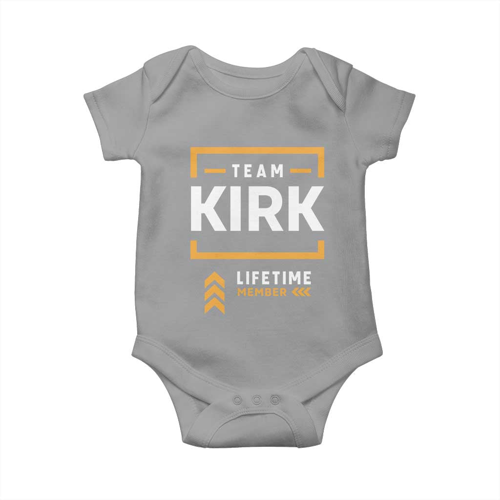 Team Kirk Lifetime Member Baby Onesie American True Patriot Support TS02 Sport Gray Print Your Wear