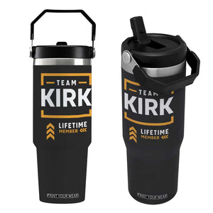 Team Kirk Lifetime Member Flip Straw Tumbler American True Patriot Support TS02 One Size: 30 oz Black Print Your Wear
