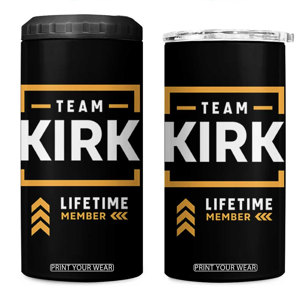 Team Kirk Lifetime Member 4 in 1 Can Cooler Tumbler American True Patriot Support TS02 One Size: 16 oz Black Print Your Wear
