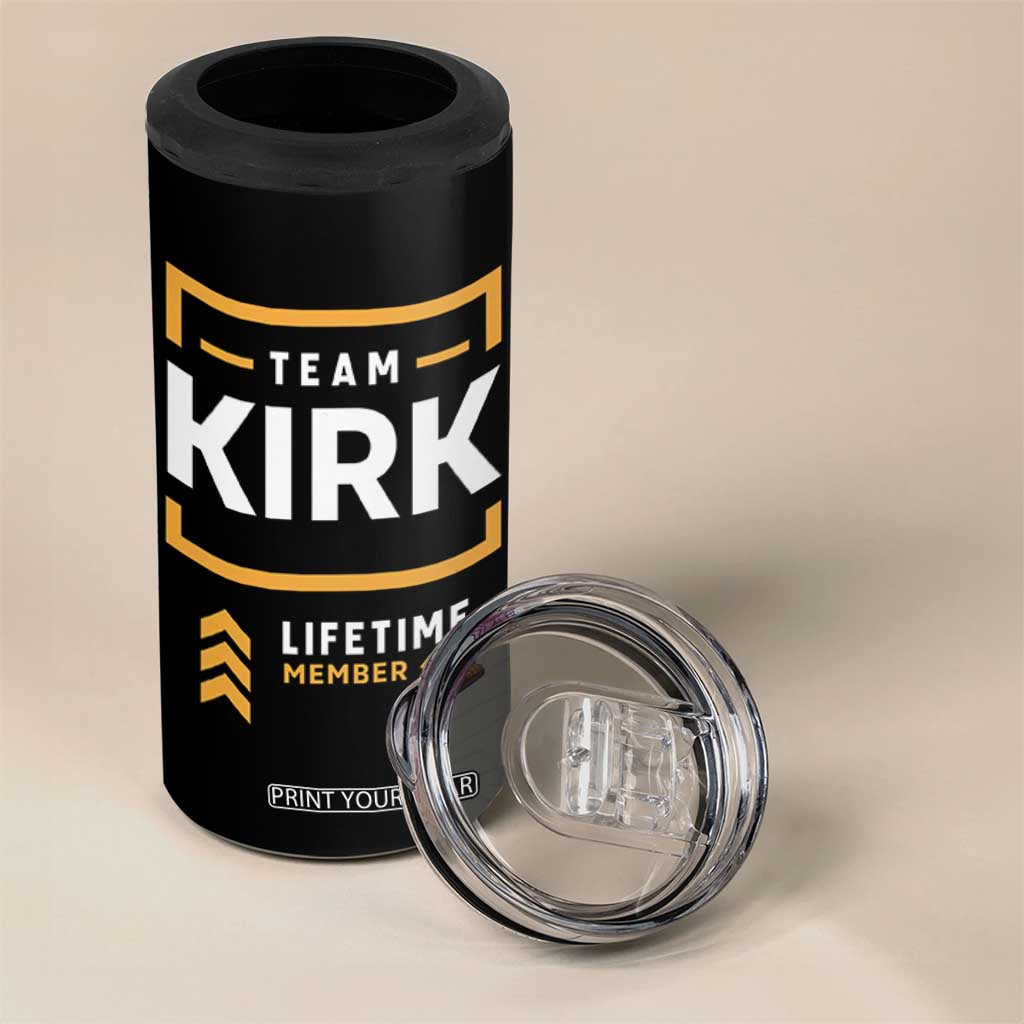 Team Kirk Lifetime Member 4 in 1 Can Cooler Tumbler American True Patriot Support TS02 Print Your Wear