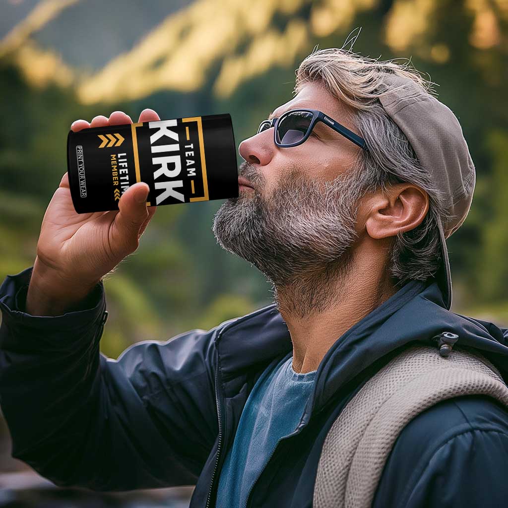 Team Kirk Lifetime Member 4 in 1 Can Cooler Tumbler American True Patriot Support TS02 Print Your Wear