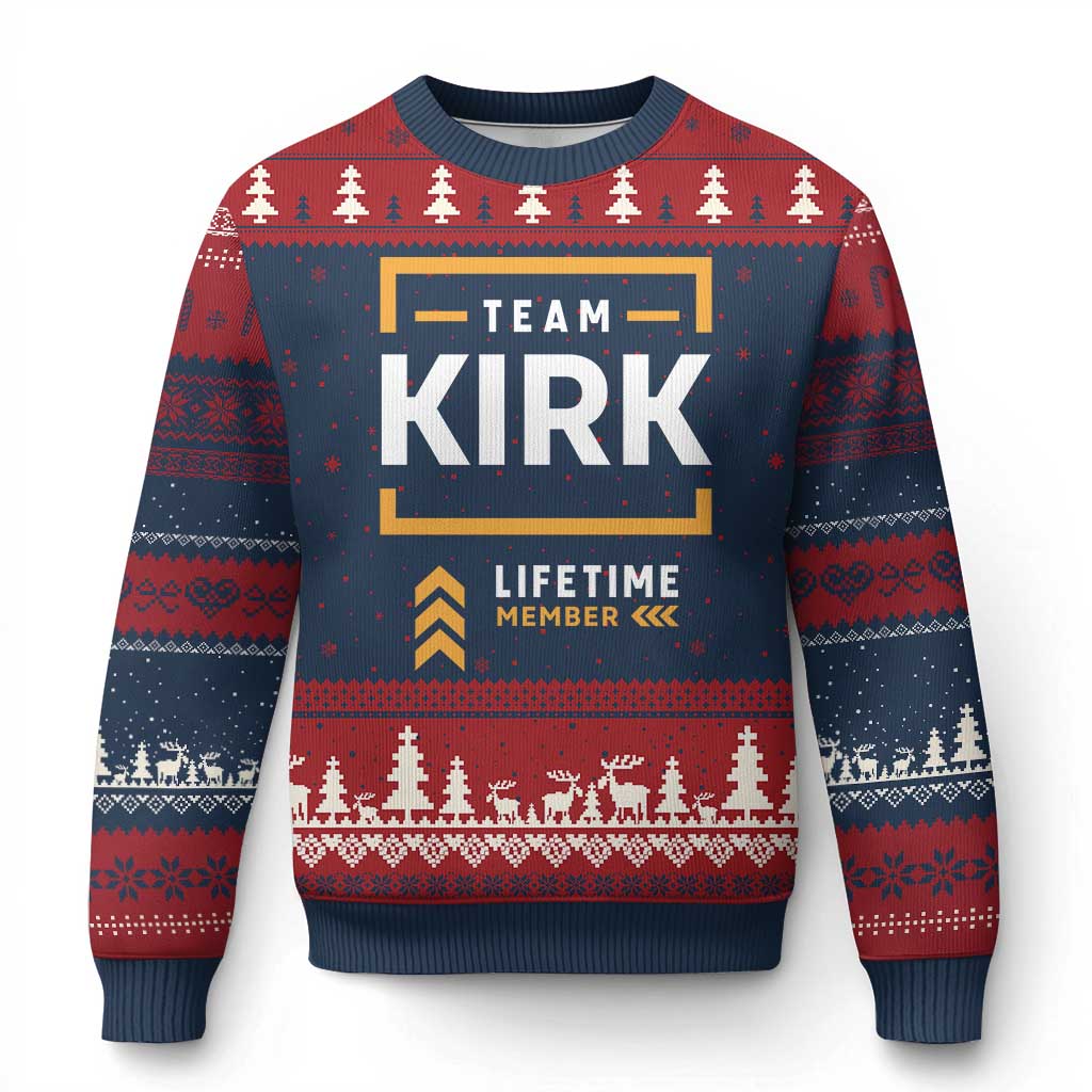 Team Kirk Lifetime Member Ugly Christmas Sweater American True Patriot Support TS02 Navy Red Print Your Wear