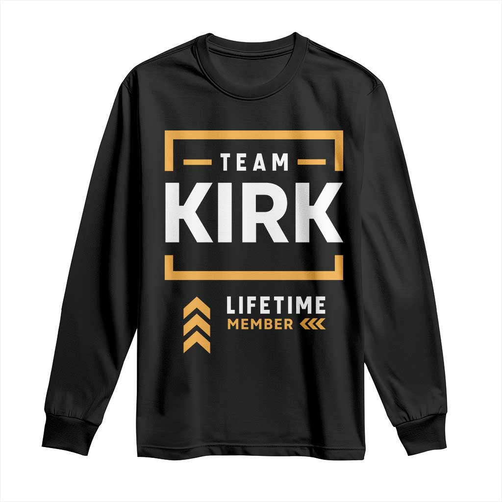 Team Kirk Lifetime Member Long Sleeve Shirt American True Patriot Support TS02 Black Print Your Wear