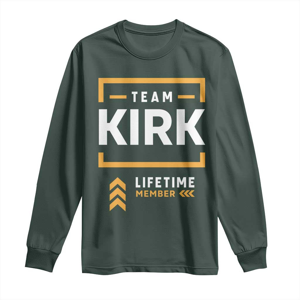 Team Kirk Lifetime Member Long Sleeve Shirt American True Patriot Support TS02 Dark Forest Green Print Your Wear