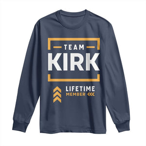 Team Kirk Lifetime Member Long Sleeve Shirt American True Patriot Support TS02 Navy Print Your Wear