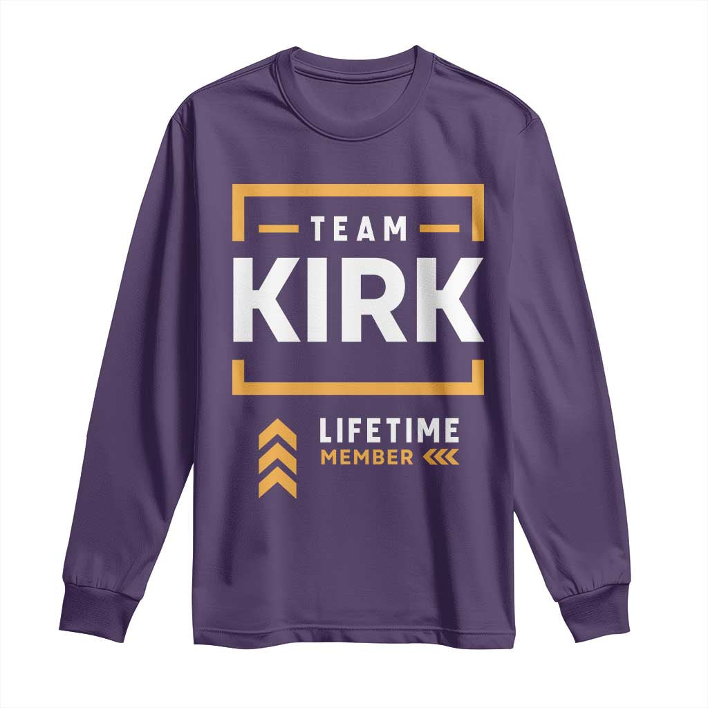 Team Kirk Lifetime Member Long Sleeve Shirt American True Patriot Support TS02 Purple Print Your Wear