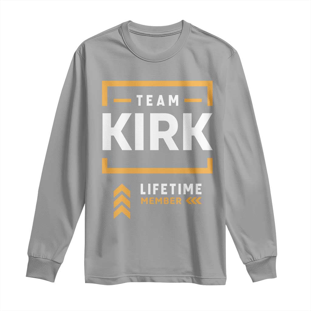 Team Kirk Lifetime Member Long Sleeve Shirt American True Patriot Support TS02 Sport Gray Print Your Wear