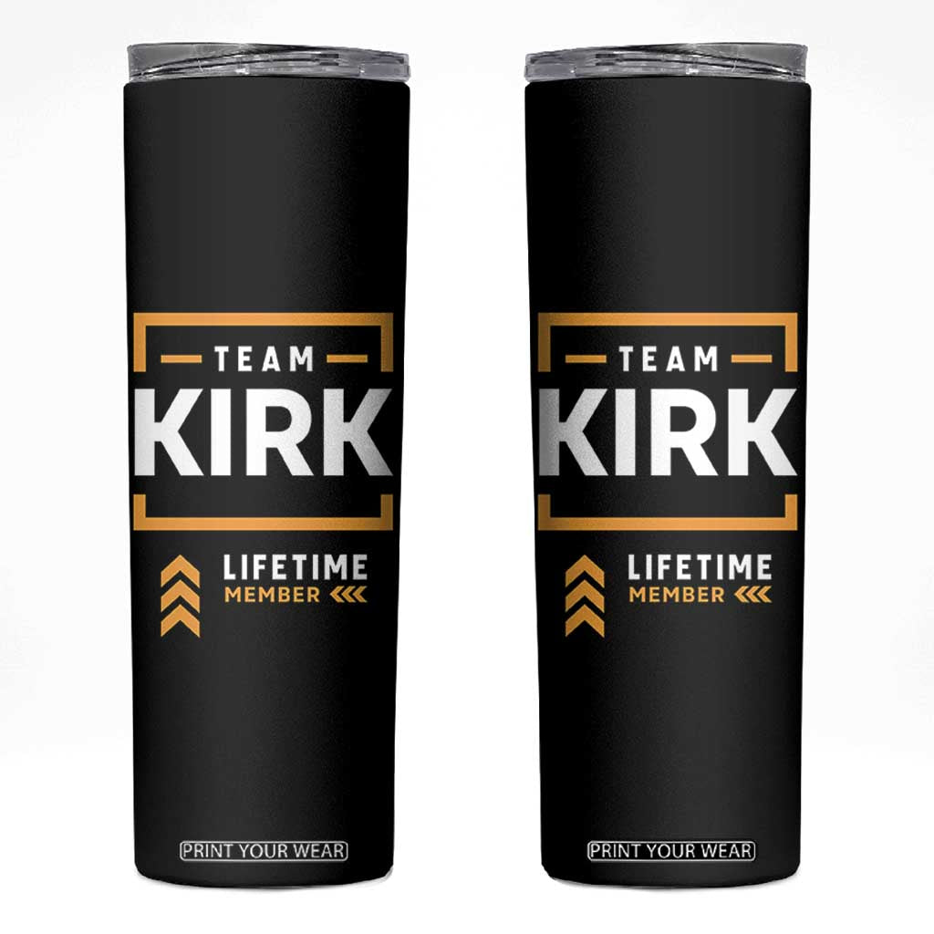 Team Kirk Lifetime Member Skinny Tumbler American True Patriot Support TS02 Black Print Your Wear