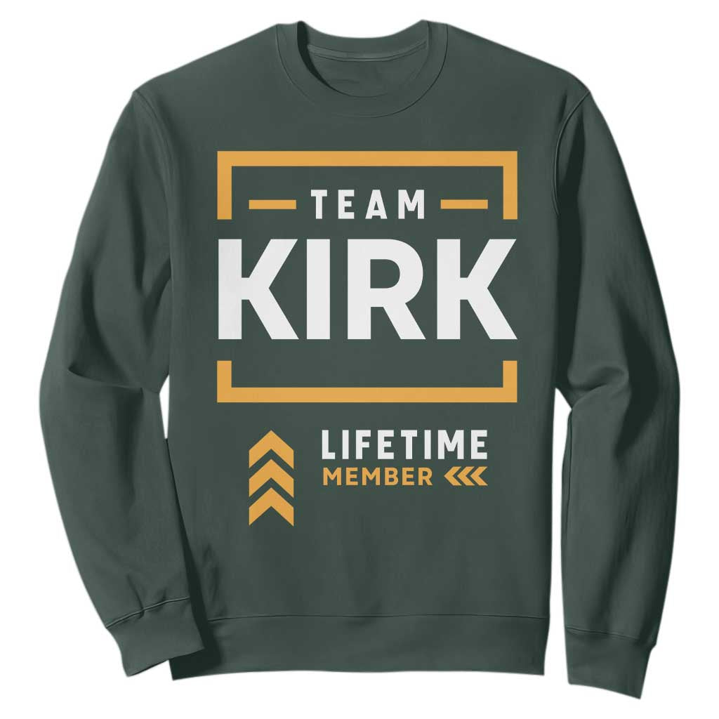Team Kirk Lifetime Member Sweatshirt American True Patriot Support TS02 Dark Forest Green Print Your Wear