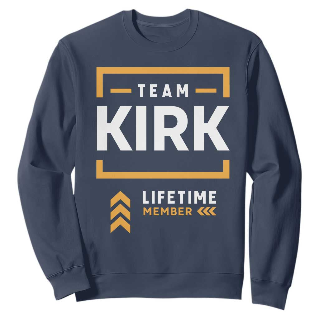 Team Kirk Lifetime Member Sweatshirt American True Patriot Support TS02 Navy Print Your Wear