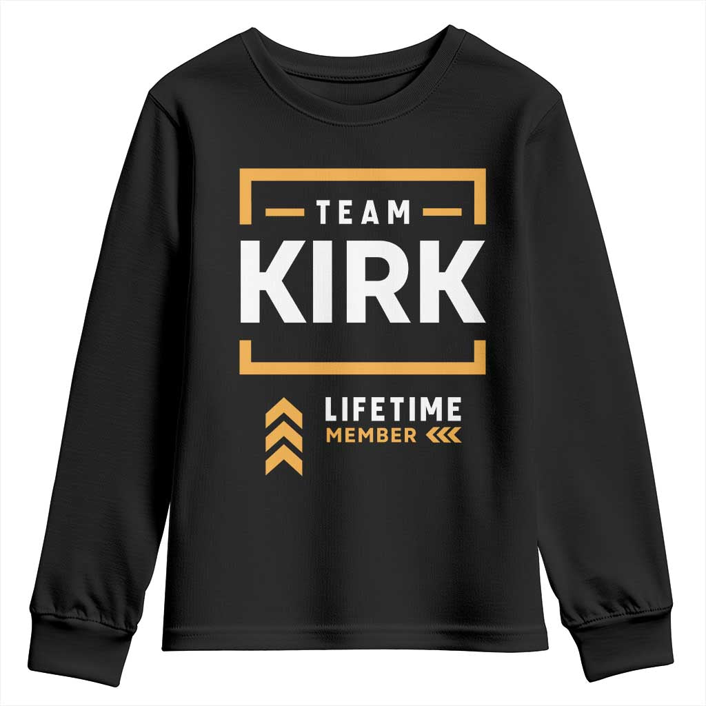 Team Kirk Lifetime Member Youth Sweatshirt American True Patriot Support TS02 Black Print Your Wear