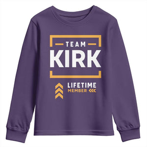 Team Kirk Lifetime Member Youth Sweatshirt American True Patriot Support TS02 Purple Print Your Wear