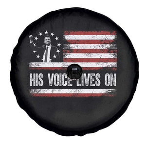 Charlie Kirk Memorial Spare Tire Cover His Voice Lives On Vintage Patriotic American Flag TS02 Print Your Wear