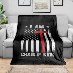I Am Charlie Kirk Throw Blanket Christian Cross Faith American Flag TS02 Print Your Wear