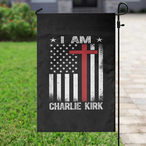 I Am Charlie Kirk Garden Flag Christian Cross Faith American Flag TS02 Print Your Wear