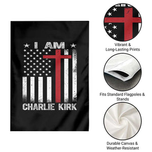 I Am Charlie Kirk Garden Flag Christian Cross Faith American Flag TS02 Print Your Wear