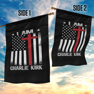 I Am Charlie Kirk Garden Flag Christian Cross Faith American Flag TS02 Print Your Wear