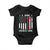 I Am Charlie Kirk Baby Onesie Christian Cross Faith American Falg TS02 Black Print Your Wear
