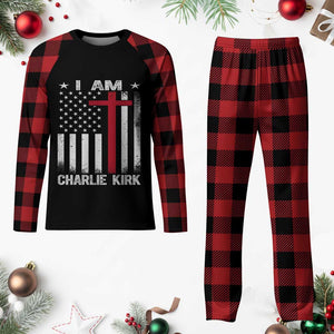 I Am Charlie Kirk Plaid Pajama Set Christian Cross Faith American Flag TS02 Buffalo Plaid Print Your Wear