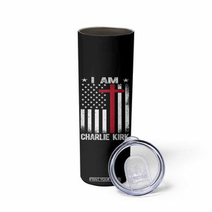 I Am Charlie Kirk Skinny Tumbler Christian Cross Faith American Flag TS02 Print Your Wear