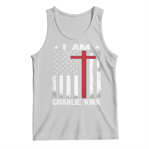 I Am Charlie Kirk Tank Top Christian Cross Faith American Flag TS02 Ash Print Your Wear