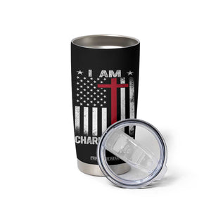 I Am Charlie Kirk Tumbler Cup Christian Cross Faith American Flag TS02 Print Your Wear
