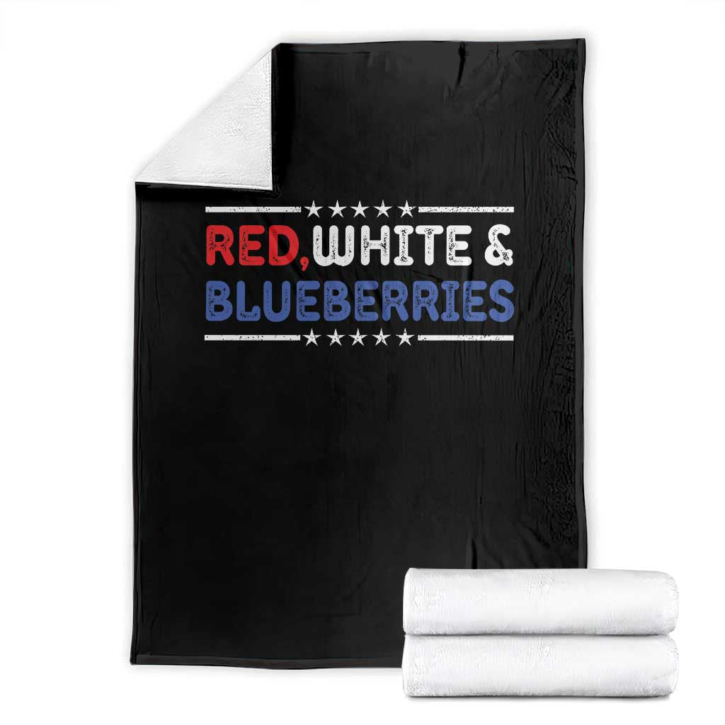 Red White and Blueberries Throw Blanket Patriotic Tribute Memorial TS02 Black Print Your Wear