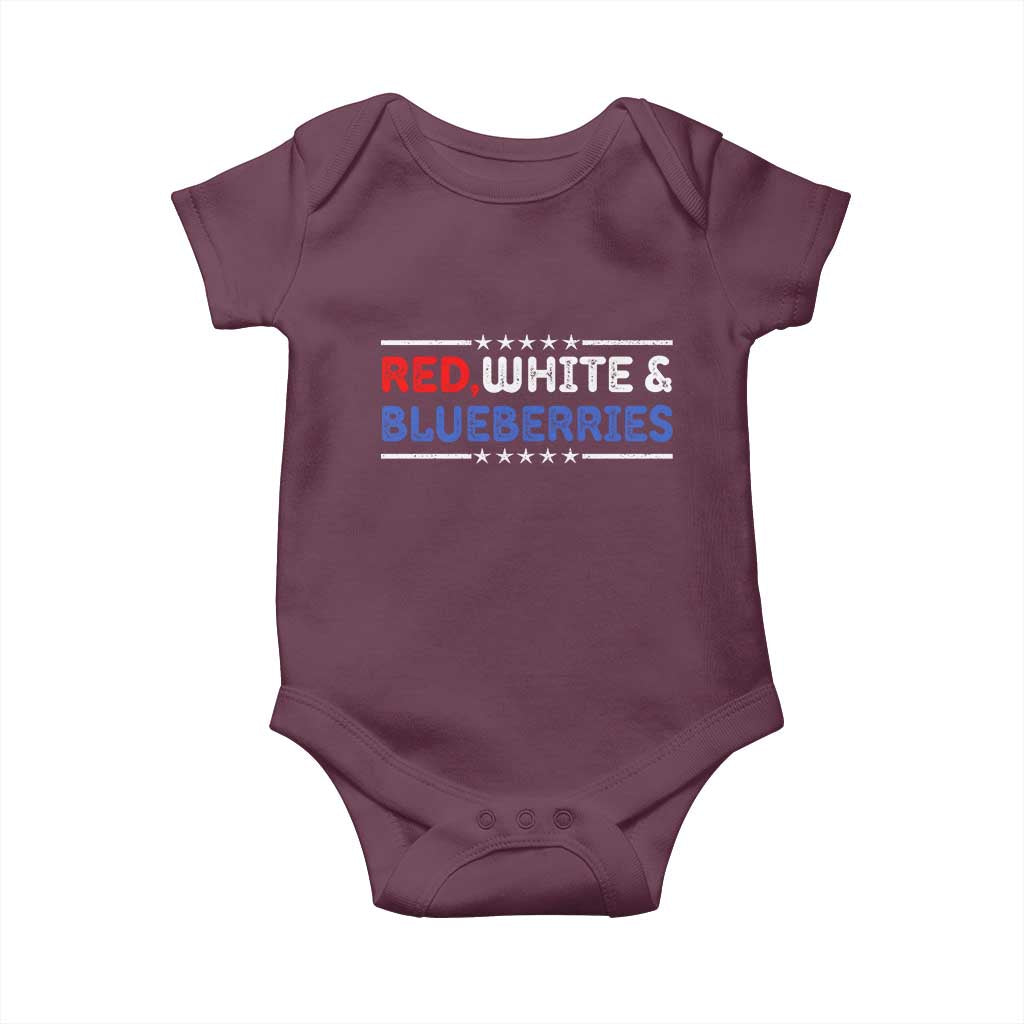 Red White and Blueberries Baby Onesie Patriotic Tribute Memorial TS02 Maroon Print Your Wear