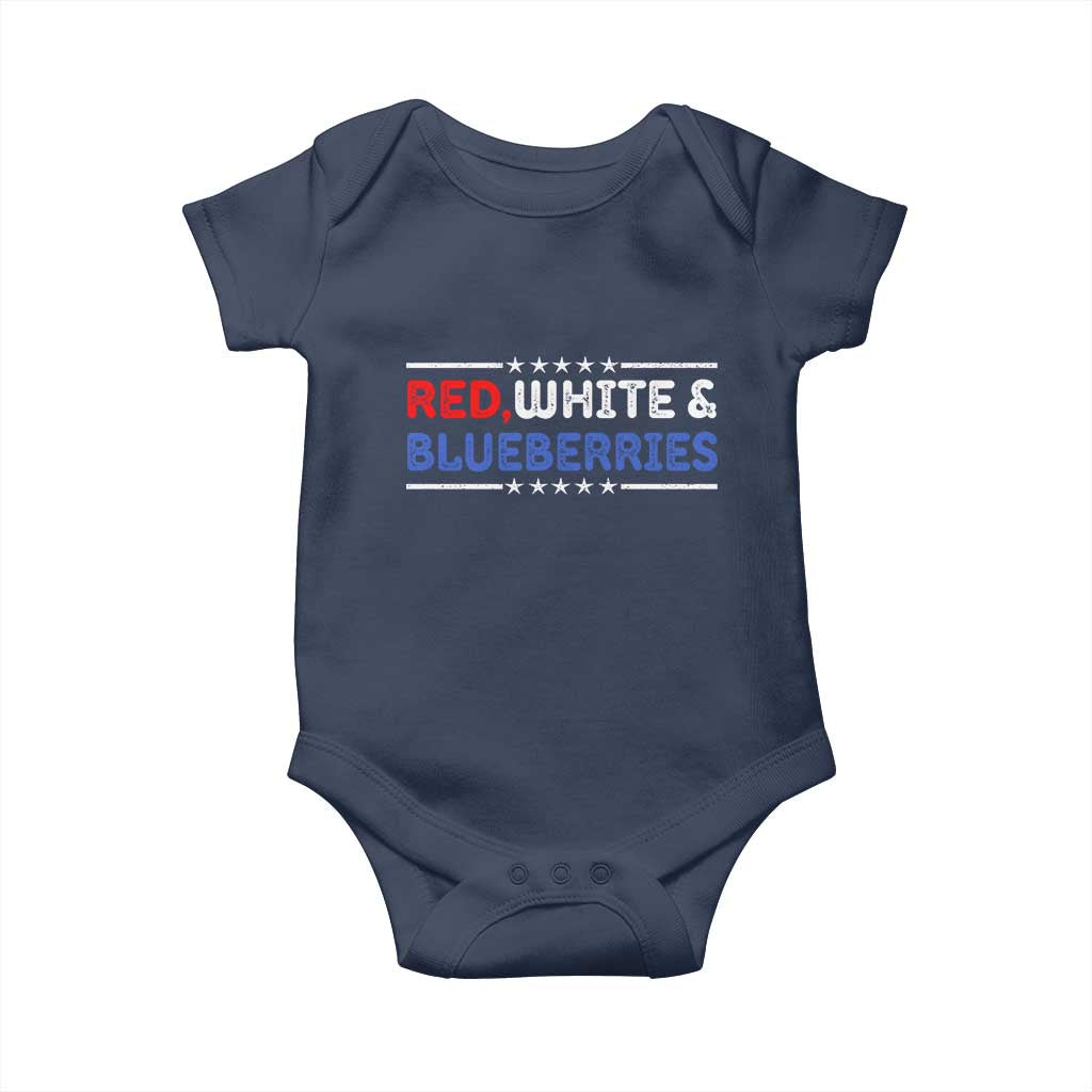 Red White and Blueberries Baby Onesie Patriotic Tribute Memorial TS02 Navy Print Your Wear