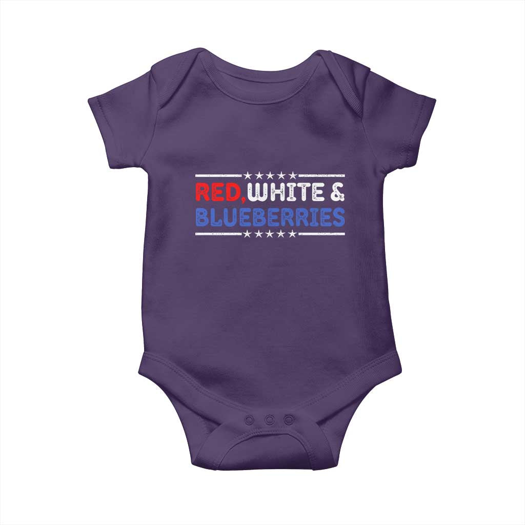 Red White and Blueberries Baby Onesie Patriotic Tribute Memorial TS02 Purple Print Your Wear