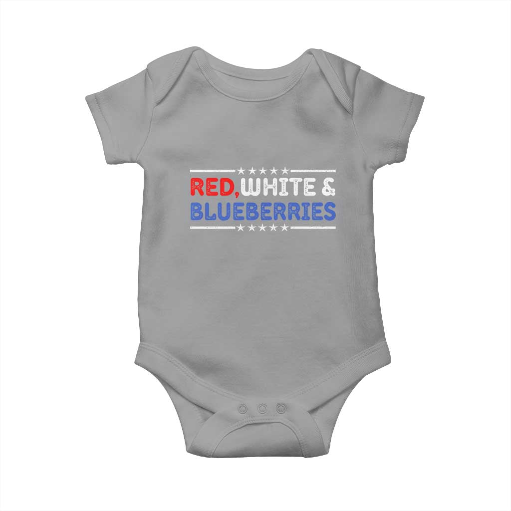 Red White and Blueberries Baby Onesie Patriotic Tribute Memorial TS02 Sport Gray Print Your Wear