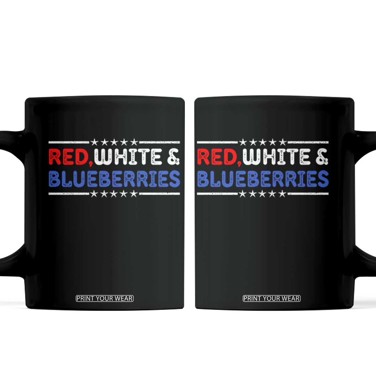 Red White and Blueberries Coffee Mug Patriotic Tribute Memorial TS02 Black Print Your Wear
