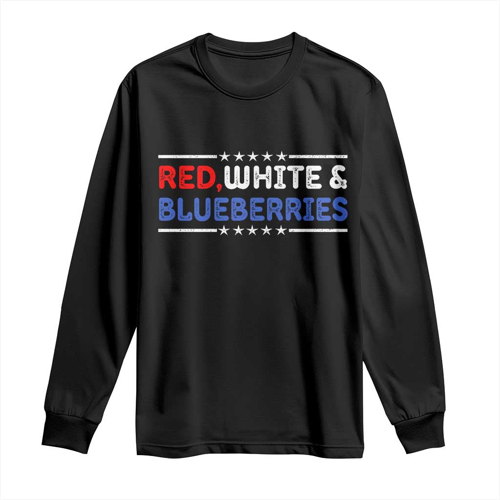Red White and Blueberries Long Sleeve Shirt Patriotic Tribute Memorial TS02 Black Print Your Wear