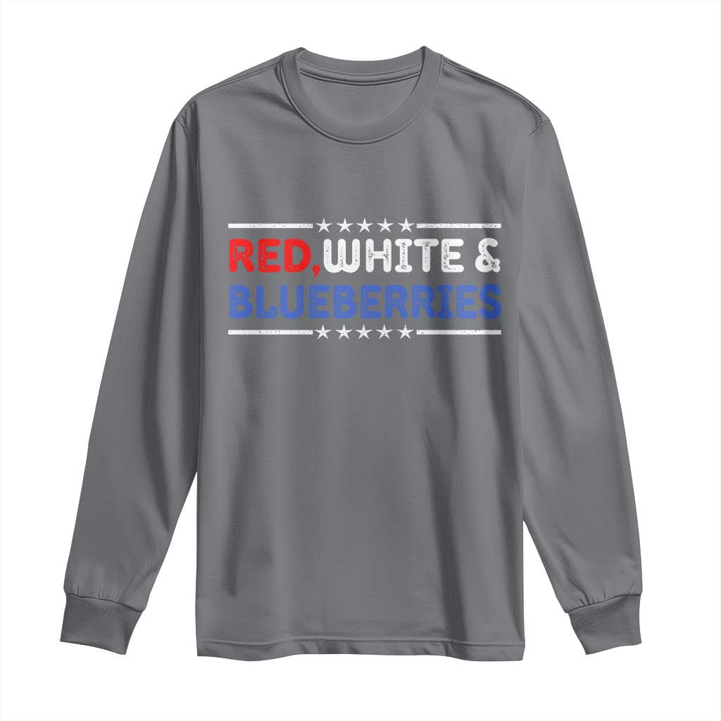 Red White and Blueberries Long Sleeve Shirt Patriotic Tribute Memorial TS02 Charcoal Print Your Wear