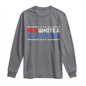Red White and Blueberries Long Sleeve Shirt Patriotic Tribute Memorial TS02 Charcoal Print Your Wear