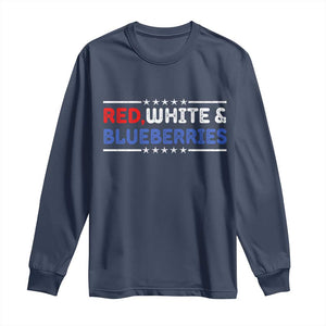 Red White and Blueberries Long Sleeve Shirt Patriotic Tribute Memorial TS02 Navy Print Your Wear