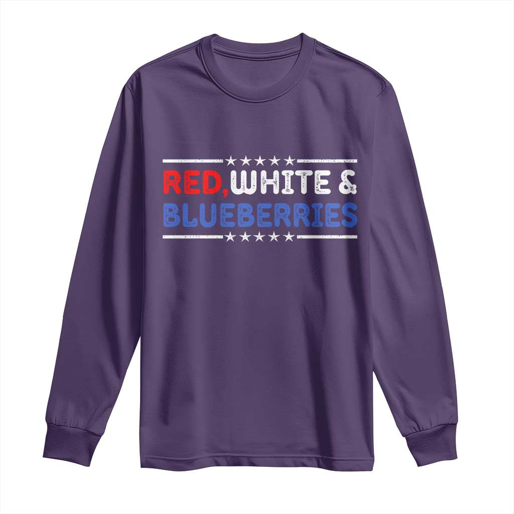 Red White and Blueberries Long Sleeve Shirt Patriotic Tribute Memorial TS02 Purple Print Your Wear
