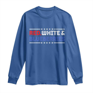Red White and Blueberries Long Sleeve Shirt Patriotic Tribute Memorial TS02 Royal Blue Print Your Wear