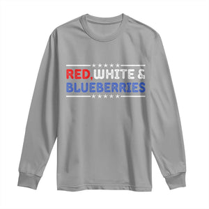 Red White and Blueberries Long Sleeve Shirt Patriotic Tribute Memorial TS02 Sport Gray Print Your Wear