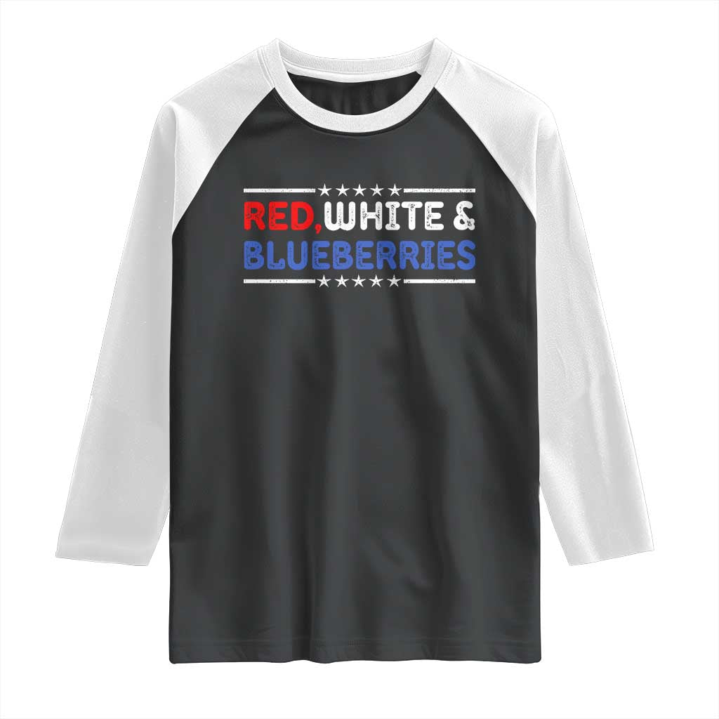 Red White and Blueberries Raglan Shirt Patriotic Tribute Memorial TS02 Black White Print Your Wear