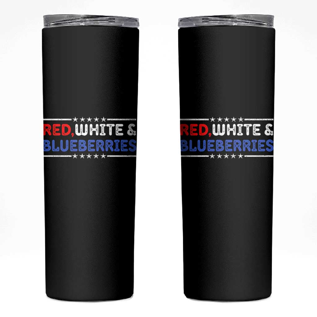 Red White and Blueberries Skinny Tumbler Patriotic Tribute Memorial TS02 Black Print Your Wear