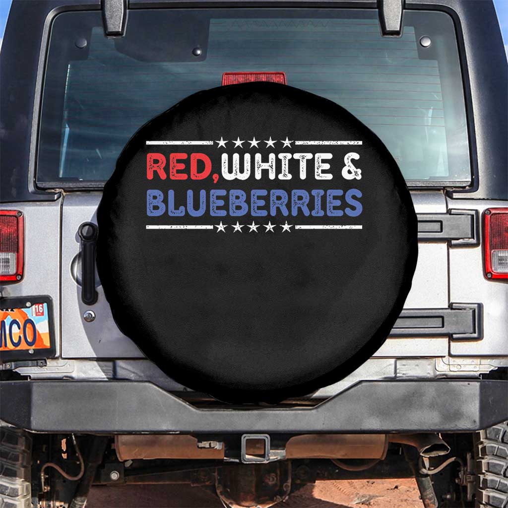 Red White and Blueberries Spare Tire Cover Patriotic Tribute Memorial TS02 No hole Black Print Your Wear
