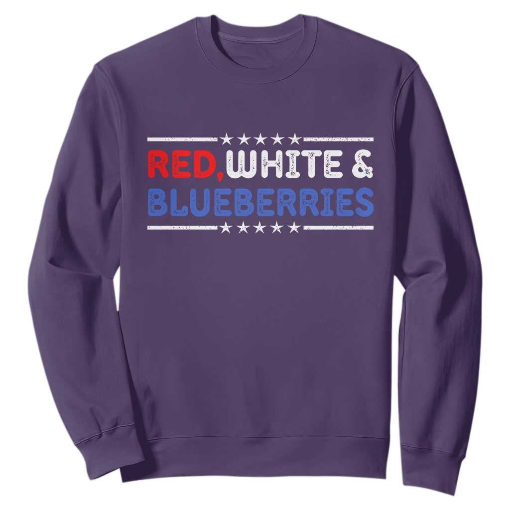 Red White and Blueberries Sweatshirt Patriotic Tribute Memorial TS02 Purple Print Your Wear